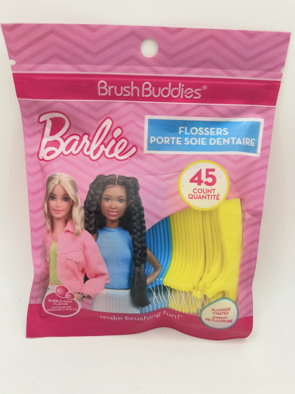 Barbie Brush Buddies Flossers - Kids Teeth Care 45 Count Sealed
